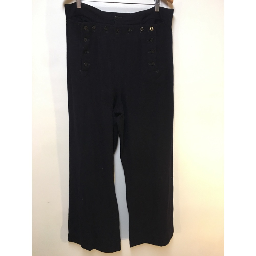 U.S. Navy Sailor Trousers Mens 38XL Navy Blue Vintage Wool Broadfall Pants 1960s
